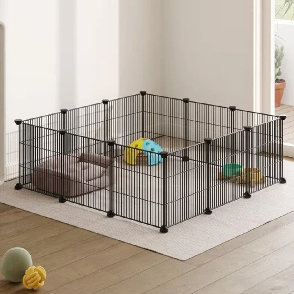 LURIVA DIY Small Animal Playpen 12 Panels Black Metal Wire Pet Fence 15x12 O4